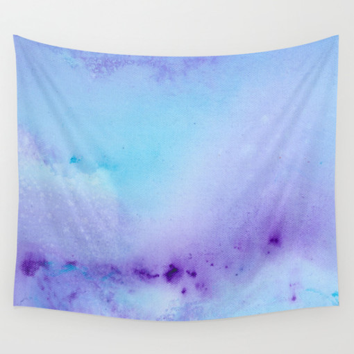 Philip Bowman Abstract Watercolor Art Blue And Purple  Wall Tapestry